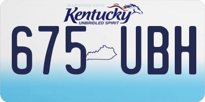 KY license plate 675UBH