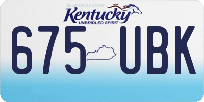 KY license plate 675UBK