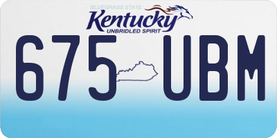 KY license plate 675UBM