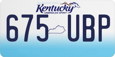 KY license plate 675UBP