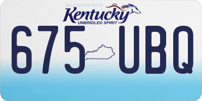 KY license plate 675UBQ