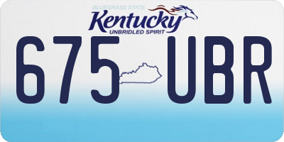KY license plate 675UBR