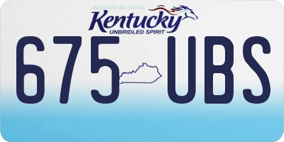 KY license plate 675UBS