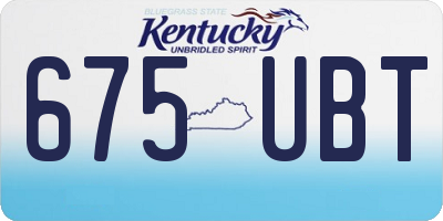 KY license plate 675UBT