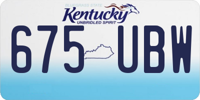 KY license plate 675UBW