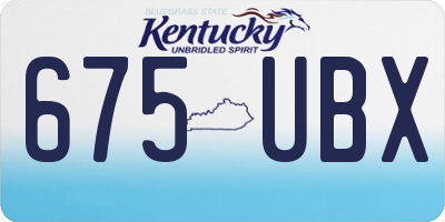 KY license plate 675UBX
