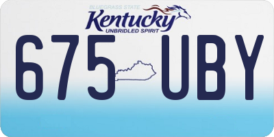 KY license plate 675UBY