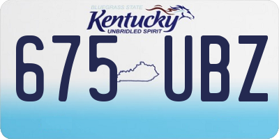 KY license plate 675UBZ