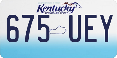 KY license plate 675UEY