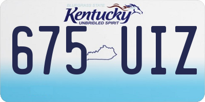 KY license plate 675UIZ
