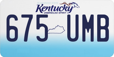 KY license plate 675UMB