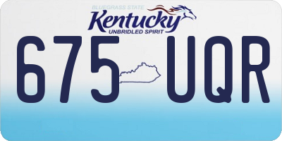 KY license plate 675UQR