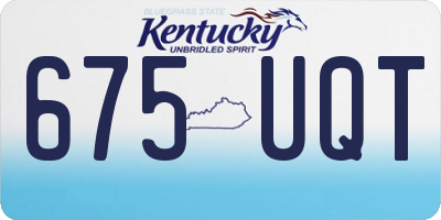 KY license plate 675UQT