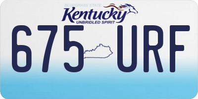 KY license plate 675URF