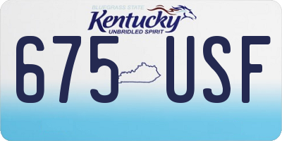 KY license plate 675USF