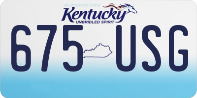 KY license plate 675USG