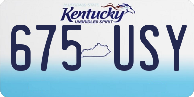 KY license plate 675USY