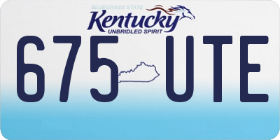 KY license plate 675UTE
