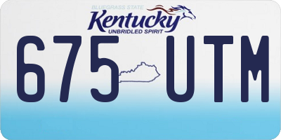 KY license plate 675UTM