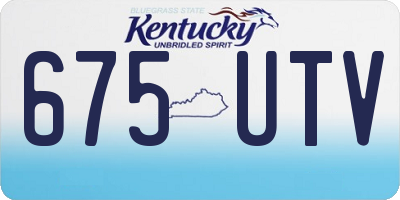 KY license plate 675UTV