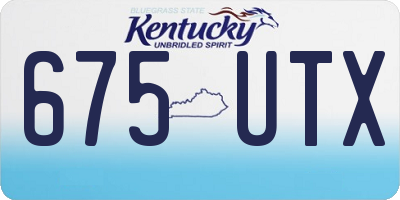 KY license plate 675UTX