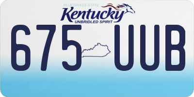 KY license plate 675UUB