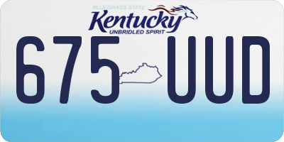 KY license plate 675UUD