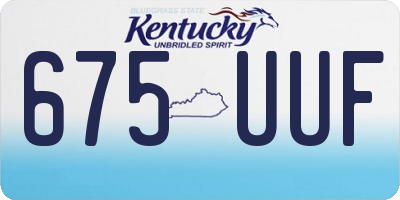 KY license plate 675UUF