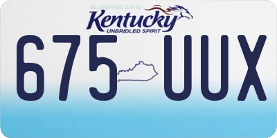 KY license plate 675UUX