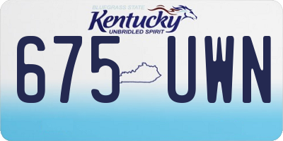 KY license plate 675UWN