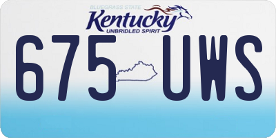 KY license plate 675UWS