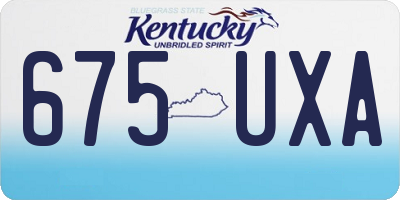 KY license plate 675UXA