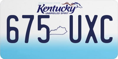 KY license plate 675UXC
