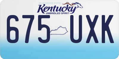 KY license plate 675UXK