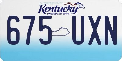 KY license plate 675UXN