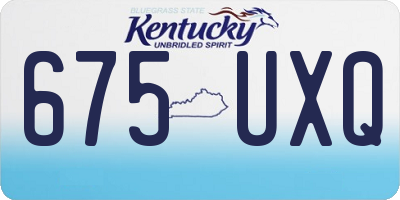 KY license plate 675UXQ