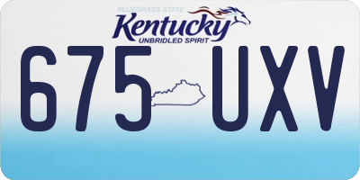 KY license plate 675UXV