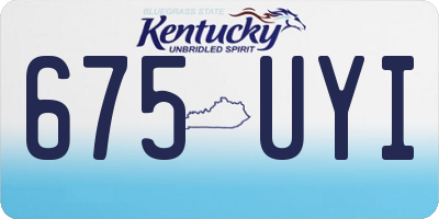 KY license plate 675UYI