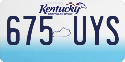 KY license plate 675UYS