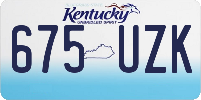 KY license plate 675UZK