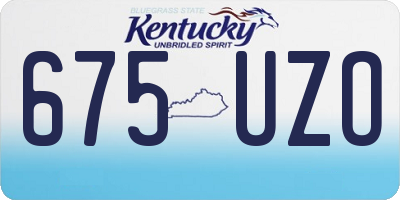 KY license plate 675UZO