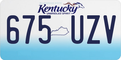 KY license plate 675UZV