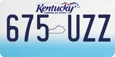 KY license plate 675UZZ