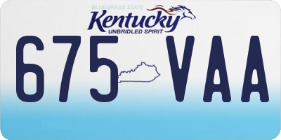 KY license plate 675VAA