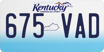 KY license plate 675VAD