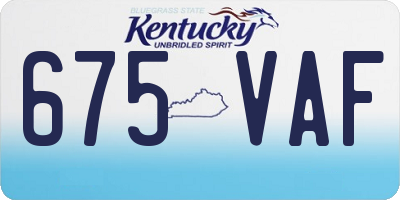 KY license plate 675VAF
