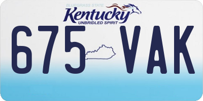 KY license plate 675VAK