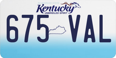KY license plate 675VAL