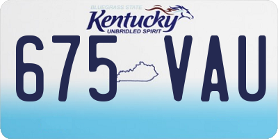 KY license plate 675VAU