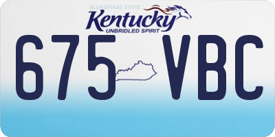 KY license plate 675VBC